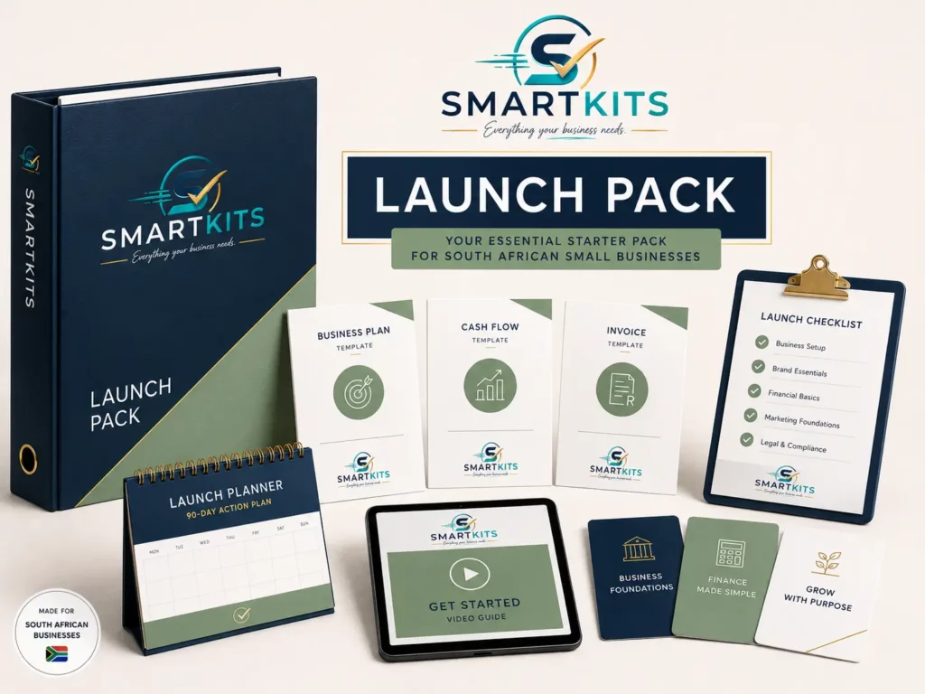 SmartKits Launch Pack with business templates, checklists and planning tools for South African small businesses